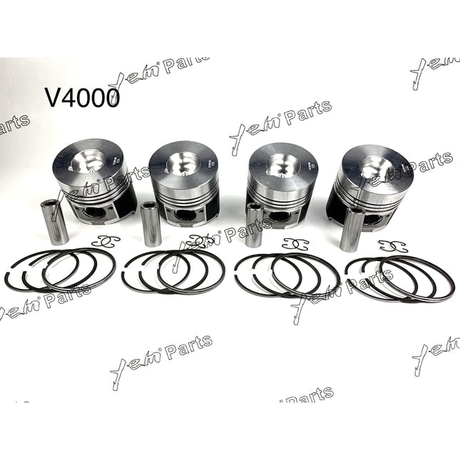 Piston + Ring Kit Set STD 105mm For Kubota V4000 (15451-21110) Engine Parts