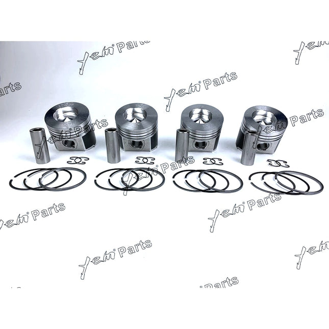 4 PCS Kubota V2403 V2403-M V2203 STD Piston ( Clip & Pin ) 1G796-2111 with Rings