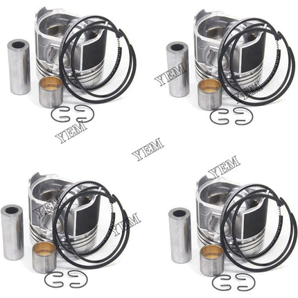 4 PCS STD Piston & ring For Kubota V3307 M6040 Tractor S630 S650 Bobcat Skid