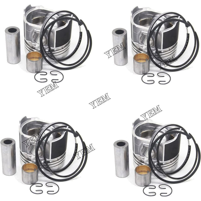 4 PCS STD Piston & ring For Kubota V3307 M6040 Tractor S630 S650 Bobcat Skid