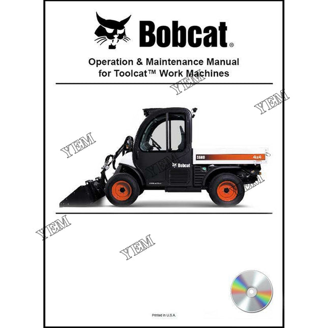 Toolcat Supplement Operation and Maintenance Manual on CD Part # 6903714CD For Bobcat Parts