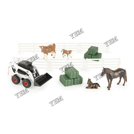 1:32 Bobcat Skid Steer Loader Farm Animal Toy Set Part # 7504576 For Bobcat Parts