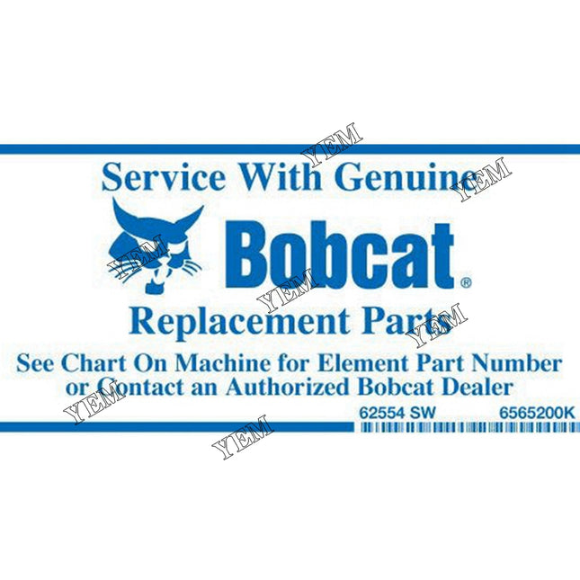 Service With Bobcat Parts Decal Part # 6565200 For Bobcat Parts