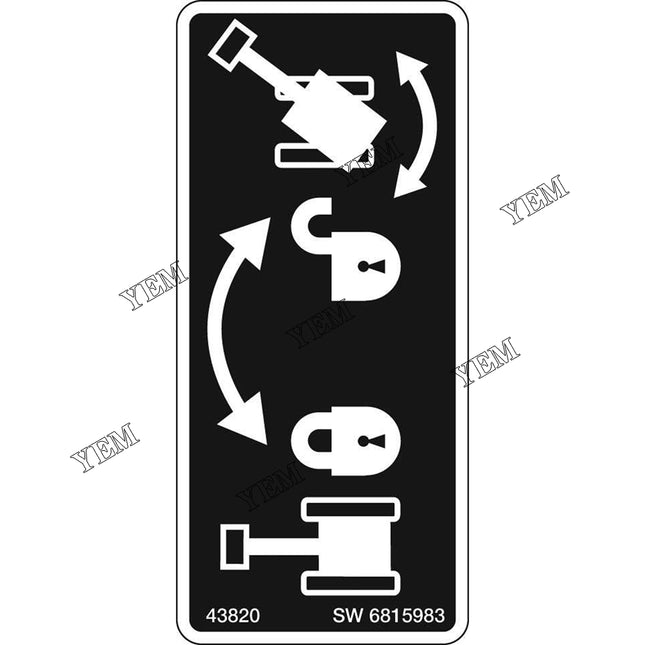 Slew Lock Decal Part # 6815983 For Bobcat Parts