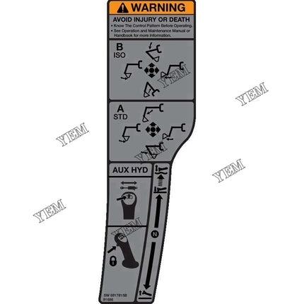 Right Control Decal Part # 6817815 For Bobcat Parts