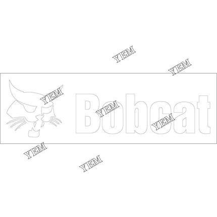 White Bobcat Logo Decal Part # 7109473 For Bobcat Parts