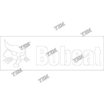 White Bobcat Head Logo Decal Part # 6809228 For Bobcat Parts