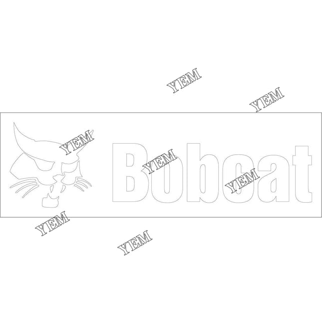 White Bobcat Head Logo Decal Part # 6809228 For Bobcat Parts