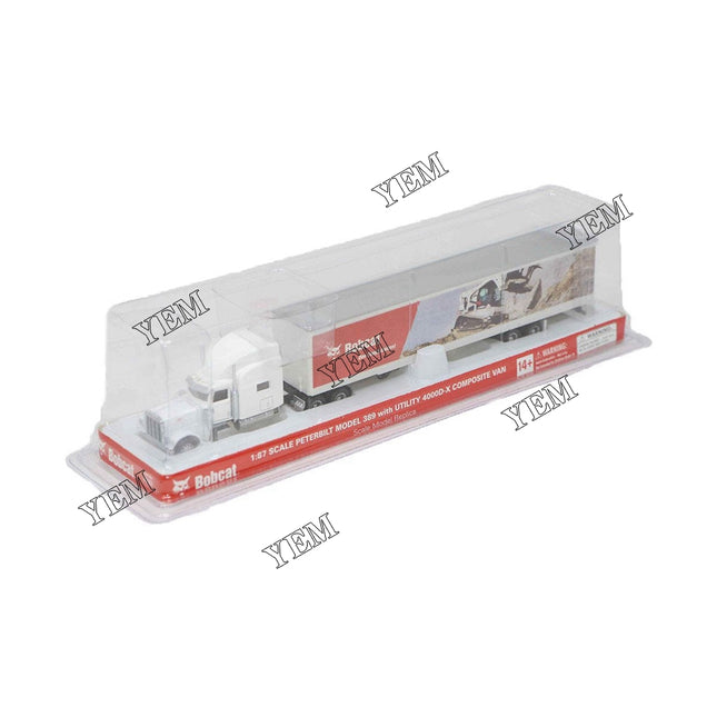 White Peterbilt Semi 1:87 Scale Model with Bobcat Mural Part # 7459294 For Bobcat Parts