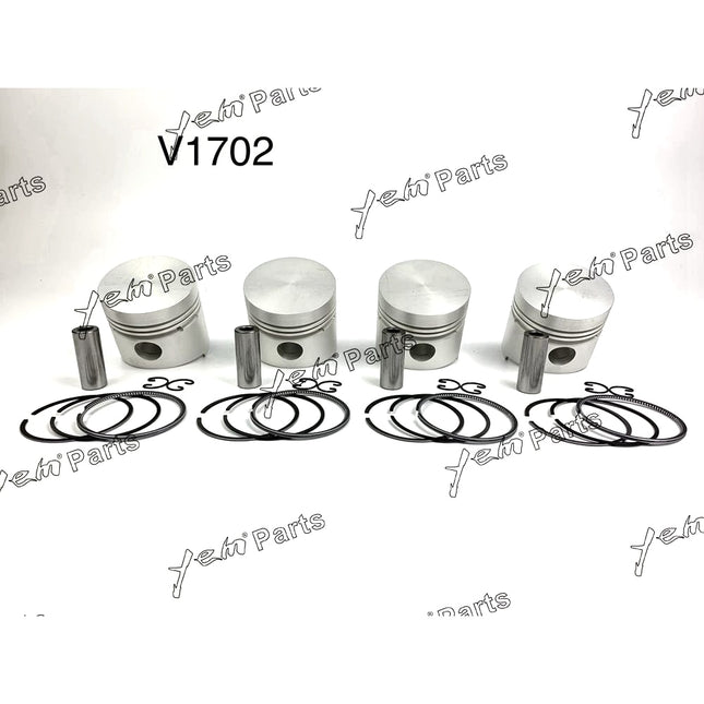 Piston + Ring Kit Set STD 82mm For Kubota D1302 / V1702 Engine Parts
