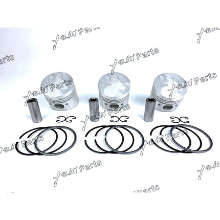 3 Sets STD Piston Set (Pin & Clip) With Rings For Kubota D905 Engine 16224-21110