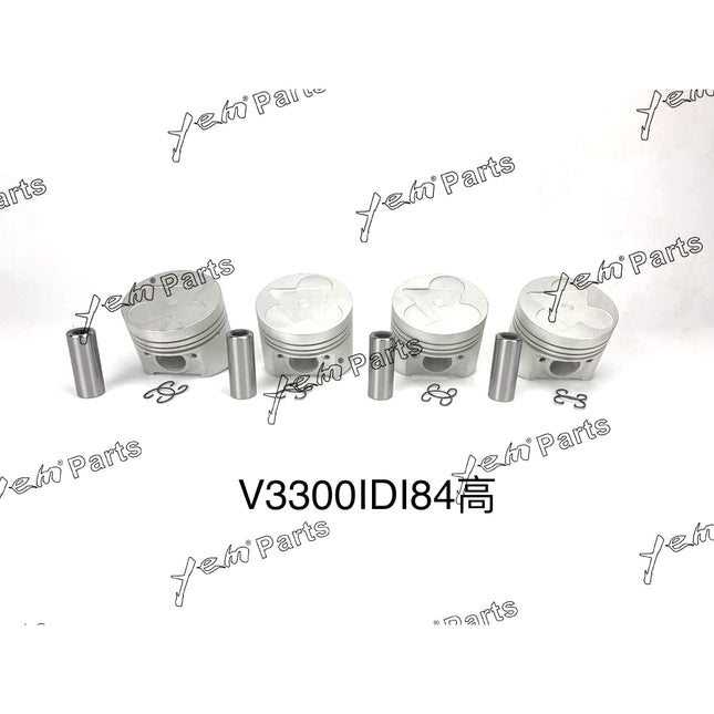 Piston Set STD 98mm For Kubota V3300-DI Engine Parts