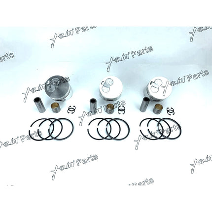 3 Set STD Piston ( Pin & Clip ) & Rings For Yanmar 3TNE74 Engine 119623-22080