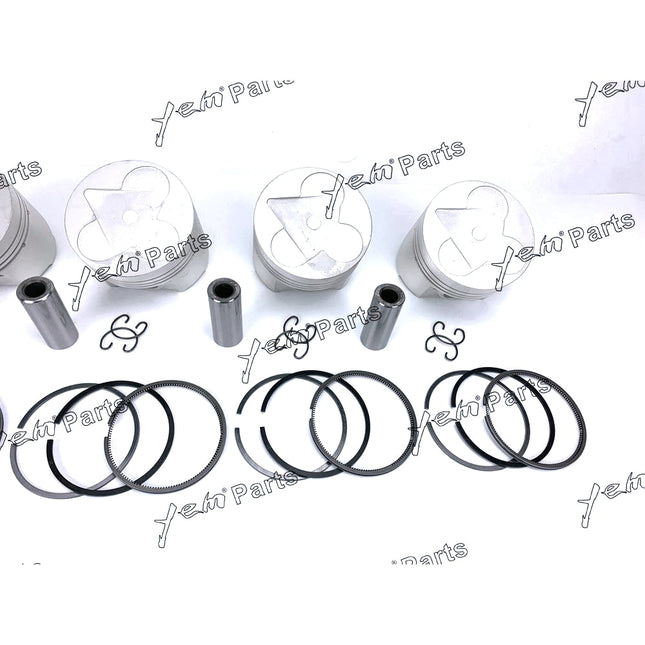 Piston + Ring Kit Set Oversize (0.50) For Kubota V3300-DI-E x4 PCS (1C050-21112) Engine Parts