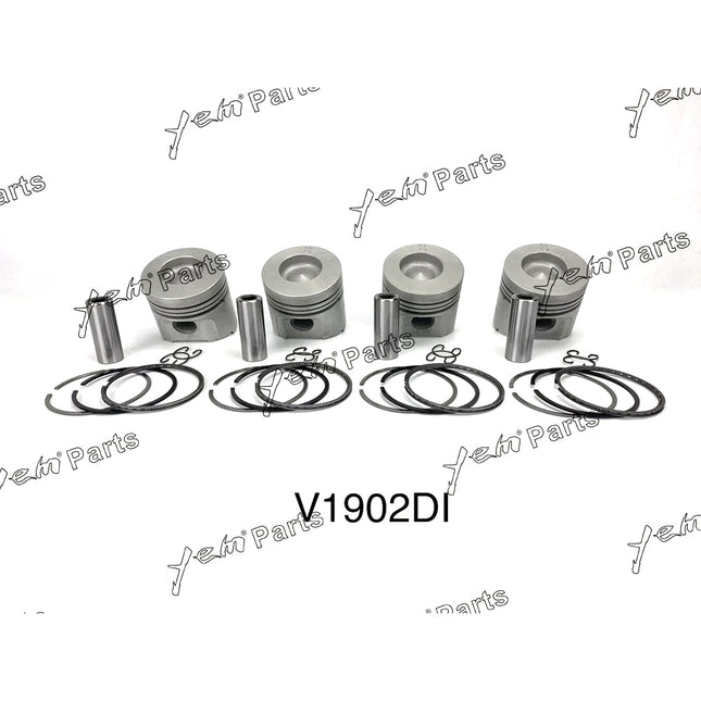 Piston + Ring Kit Set STD 85mm For Kubota V1902 x4 PCS Engine Parts