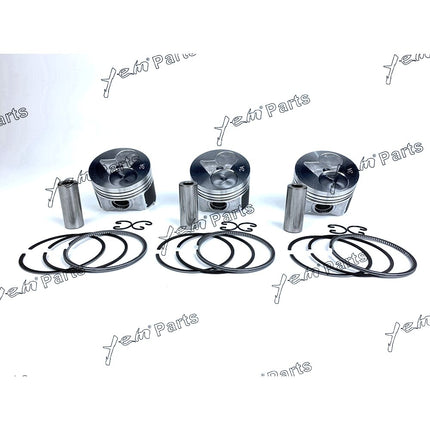 3 Sets STD Piston Set (Pin & Clip) with Rings For Kubota D902 Engine BX2230D