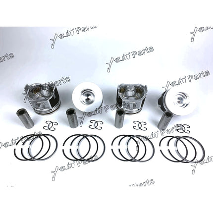 Piston + Ring Kit Set STD 87mm For Kubota V2607 x4 PCS Engine Parts