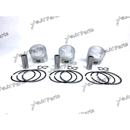 3 Sets STD Piston + Ring Kit 67mm For KUBOTA D722 D722EBH D722B Engine