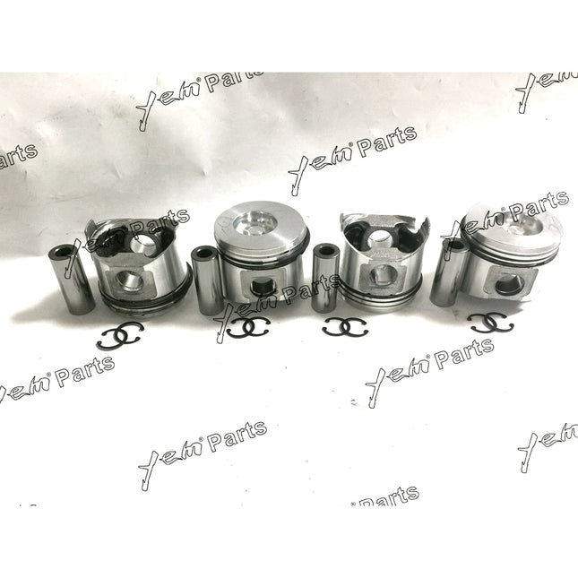 4 Sets STD Piston & Ring For Yanmar 4TNV88 4D88E-6 Komatsu Engine