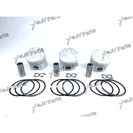 3 Sets STD Piston Set (Pin & Clip) With Rings For Kubota D905 Engine 16224-21110