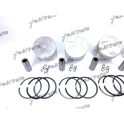 Piston + Ring Kit Set Oversize (0.50) For Kubota V3300-DI-E x4 PCS (1C050-21112) Engine Parts