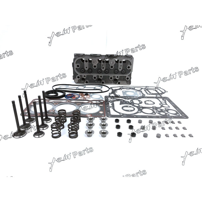 For Kubota D905 Cylinder Head With Valve Train Kit Full Gasket 3X Glow plugs