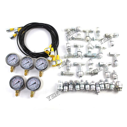 5 Gauge 24 Adapter Hydraulic Pressure Test Kit Quick Connector For CAT Komatsu