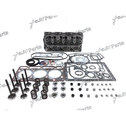 For Kubota D905 Cylinder Head With Valve Train Kit Full Gasket 3X Glow plugs