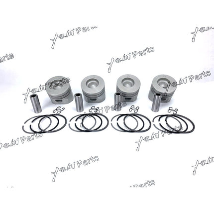 4 Sets STD Piston Kits with Pin & Ring For Kubota V1902 Engine