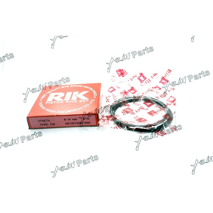 3 Sets STD Piston Ring For Yanmar Excavator Engine 3TNE74 3TNV74 3D74E