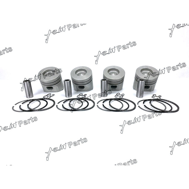 4 Set Kubota V1902-DI STD Piston ( Clip & Pin ) 17365-21920 17365-2192 W Rings