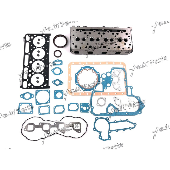 Complete Cylinder Head Assy Valves & Full Gasket Set For Kubota V2203 Engine