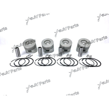 4 Set Kubota V1902-DI STD Piston ( Clip & Pin ) 17365-21920 17365-2192 W Rings