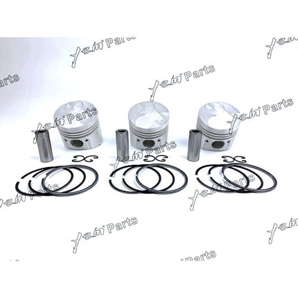 3 Sets STD Piston Set (Pin & Clip) With Rings For Kubota D905 Engine 16224-21110