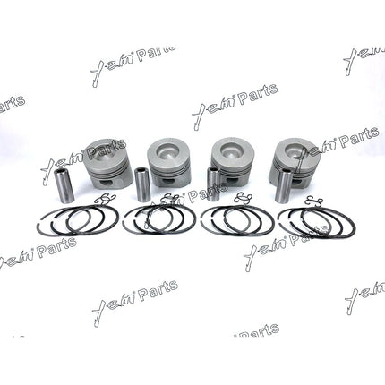 4 Set Kubota V1902-DI STD Piston ( Clip & Pin ) 17365-21920 17365-2192 W Rings
