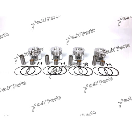 4 PCS Piston (Clip & Pin) & Rings Fit For Cummins B3.3 Engine Forklift Excavator