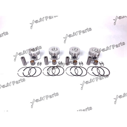 4 PCS Piston (Clip & Pin) & Rings Fit For Cummins B3.3 Engine Forklift Excavator