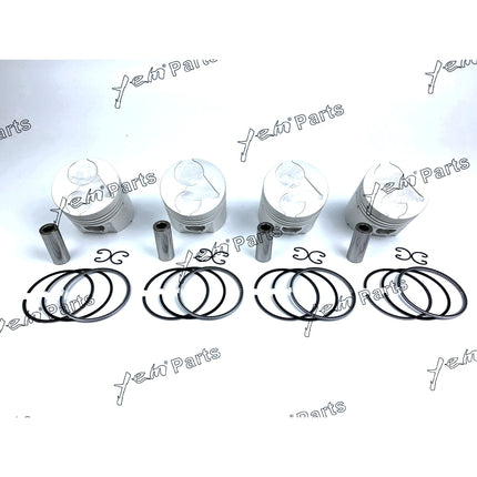 4 Sets STD Piston Set (Pin & Clip) with Ring For Kubota V1903 Engine