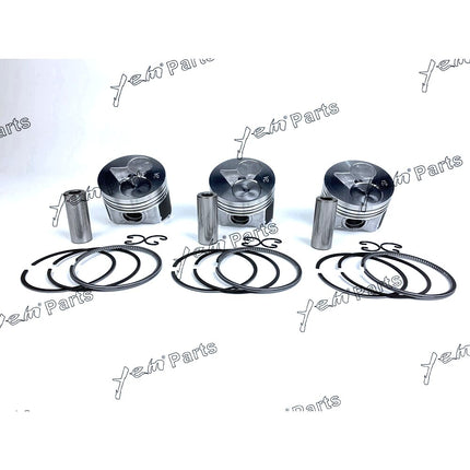 3 Sets STD Piston Set (Pin & Clip) with Rings For Kubota D902 Engine BX2230D