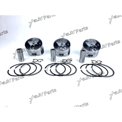 3 Sets STD Piston Set (Pin & Clip) with Rings For Kubota D902 Engine BX2230D