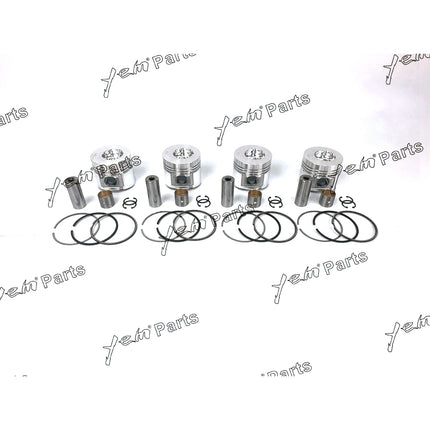 4 PCS Piston (Clip & Pin) & Rings Fit For Cummins B3.3 Engine Forklift Excavator