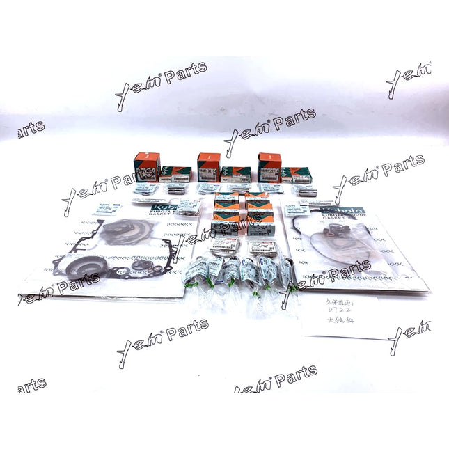 rebuild kit Full gasket kit + piston & ring bearing set For kubota D722