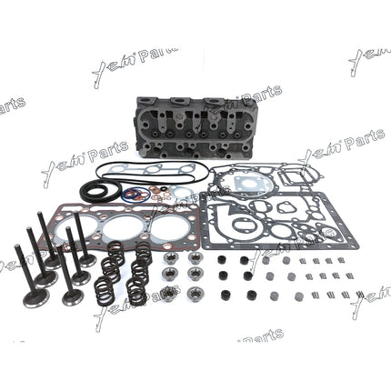 For Kubota D905 Cylinder Head With Valve Train Kit Full Gasket 3X Glow plugs