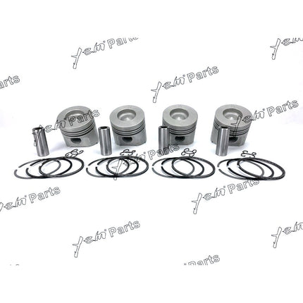 4 Sets STD Piston Kits with Pin & Ring For Kubota V1902 Engine