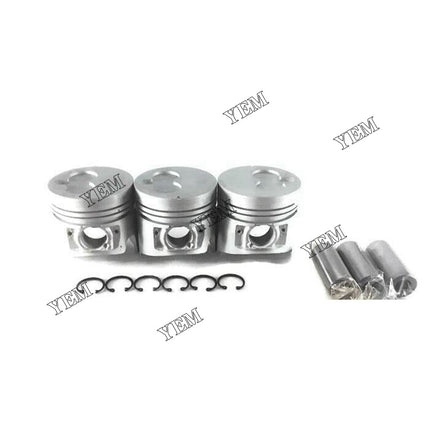 3 Sets STD Piston Set (Pin & Clip) With Rings For Isuzu 3LD1 Engine Excavator