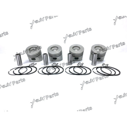 4 Sets STD Piston Kits with Pin & Ring For Kubota V1902 Engine