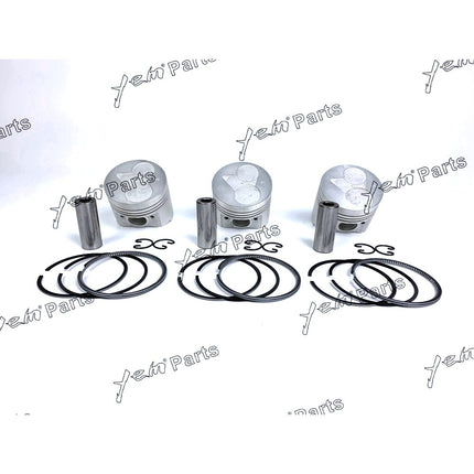 3 Sets STD Piston + Ring Kit 67mm For KUBOTA D722 D722EBH D722B Engine