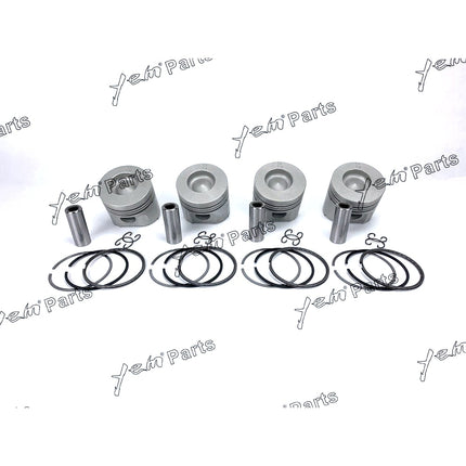 4 Set Kubota V1902-DI STD Piston ( Clip & Pin ) 17365-21920 17365-2192 W Rings