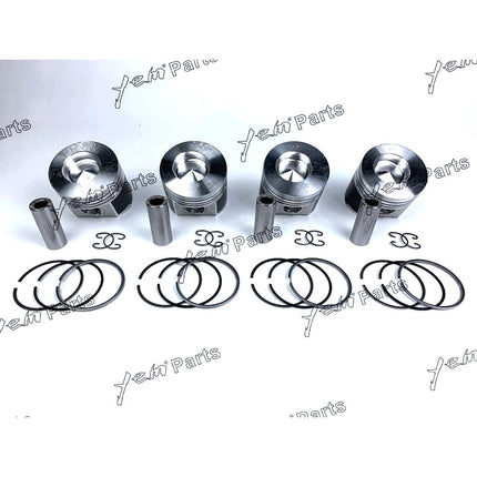 4 Sets Piston W Rings Oversize 87mm ( + 0.50mm) For Kubota V2203 Engine