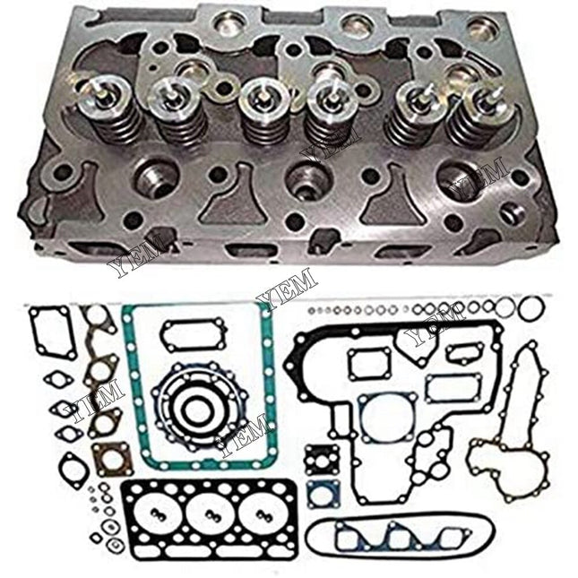 Cylinder Head w/Valves + Full Gasket Set For Kubota Engine For Bobcat 643 225 325 328